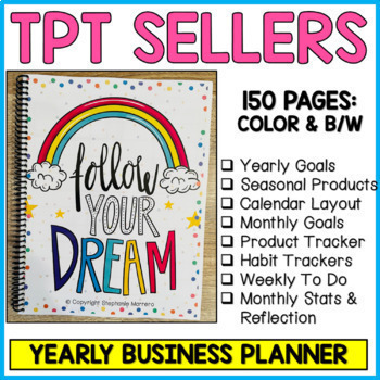 Preview of TpT Seller Business Planner Data Tracker Printable Binder Pages