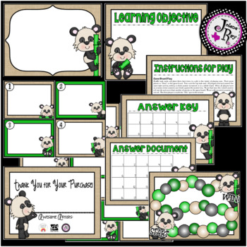 Preview of TpT Seller Editable Task Card Set / Little Pandas