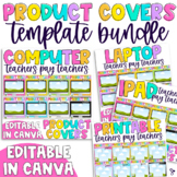 Tpt Product Cover Template BUNDLE | Editable, Rainbow Edition