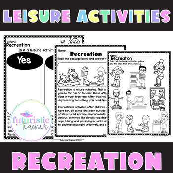 Preview of Recreation / Leisure Activities Worksheet