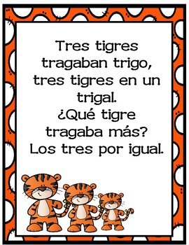 Preview of Posters De Trabalenguas- Spanish Tongue Twisters Posters