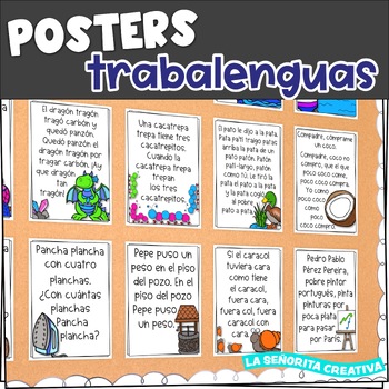 Preview of Trabalenguas | 12 Tongue Twister Posters in Spanish | Posters