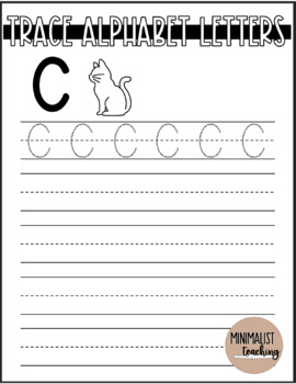 Trace ABC Printables by MinimalistTeaching | TPT