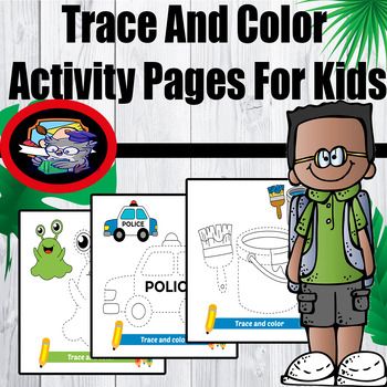 Preview of Trace And Color Activity Pages For Kids