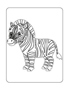 Trace And Color Animals Book For Kids Ages 4-8: Cute Animal ...