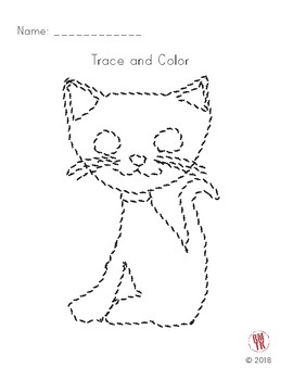 Trace And Color - Cat Halloween! by Real Men Teach Kindergarten | TpT