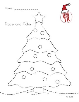 Trace And Color - Tree for Christmas by Real Men Teach Kindergarten