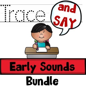 Preview of Trace And Say Task Cards: Early Sounds Articulation BUNDLE