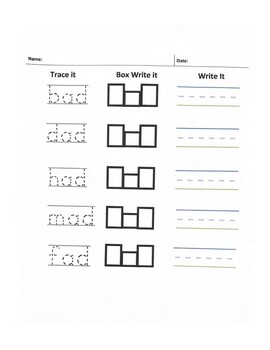 Preview of Trace-Box and Write Worksheet