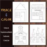 Trace & Color Building: Home/Supermarket/School/Castle, Dr