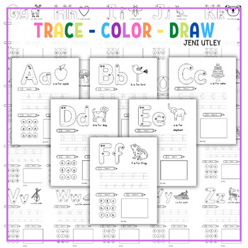 Preview of Trace - Color - Draw Alphabet Worksheet