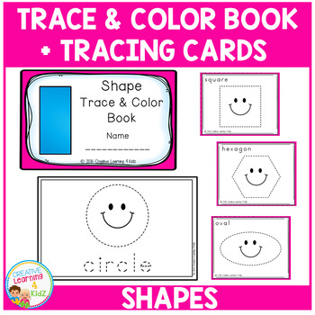 Preview of Trace & Color Shape Book + Tracing Cards Fine Motor Skills