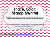 Trace, Color, Stamp, Write ABC Printable for Preschoolers