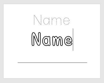 Preview of Trace, Color, Write Name Activity (EDITABLE)
