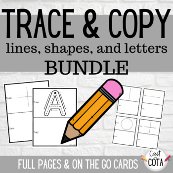 Preview of Trace & Copy: Lines, Shapes, and Letters BUNDLE