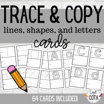 Preview of Trace & Copy: Lines, Shapes, and Letters Cards