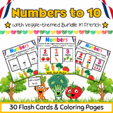 Trace Count Color to 10 in French with Vegetables Workshee