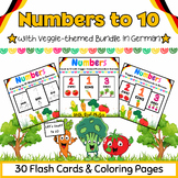 Trace Count Color to 10 in German with Vegetables Workshee