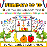 Trace Count & Color to 10 with Fruits in French Worksheets