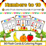 Trace Count & Color to 10 with Fruits in German Worksheets