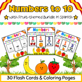 Trace Count & Color to 10 with Fruits in Spanish Worksheet
