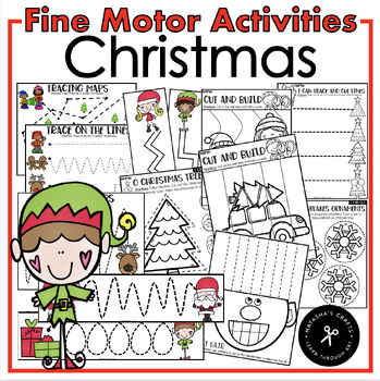 Preview of Christmas Fine Motor Tracing and Cutting Activities