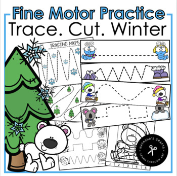 Preview of Trace. Cut. Winter Fine Motor Practice