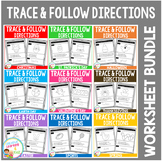 Trace & Follow Directions Worksheets: Bundle