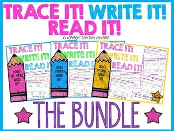 Preview of Trace It! Write It! Read It! Sight Word Intervention *THE BUNDLE*