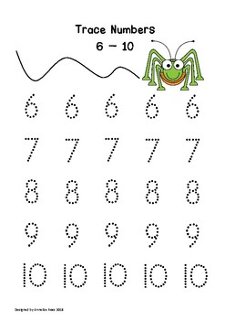 Trace Numbers 1 - 10 by Annelize Ross | Teachers Pay Teachers