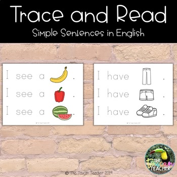 Preview of Trace & Read Simple Sentences in English - Newcomer/ESL/ELL/EL