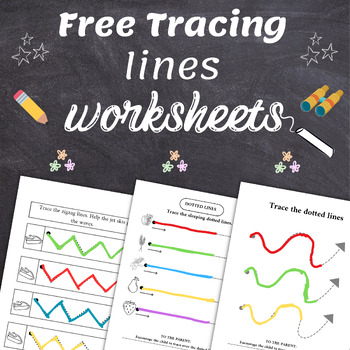 Preview of Trace The Dotted lines Worksheets | Free Tracing lines Worksheets For Preschool
