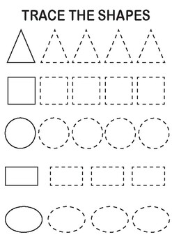 Trace The Shapes Worksheets by 3 Piggy Crafts | TPT