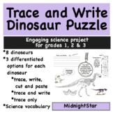 Trace & Write Dinosaur Puzzle- Elementary Level- MidnightStar