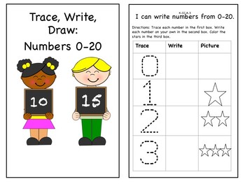 Preview of Trace Write Draw Numbers 0-20