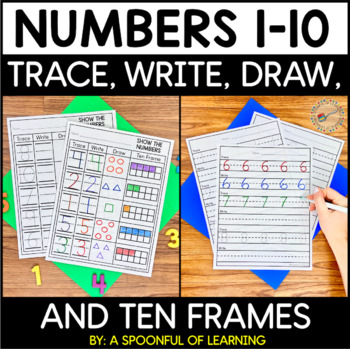 Preview of Numbers 1-10 Trace, Write, Draw, and Ten Frames