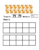 Trace, Write Make Numbers 11-15 Kindergarten Math