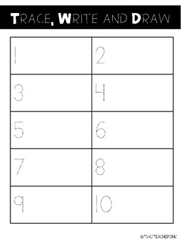 Trace Write And Draw Numbers 1 10 By Two Teachers In K Tpt