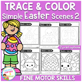 Trace and Color Easter Picture Scenes 2 Fine Motor Skills