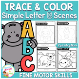 Trace and Color Letter B Picture Scenes Fine Motor Skills