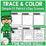 Trace and Color St. Patrick's Day Picture Scenes Fine Moto