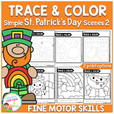 Trace and Color St. Patrick's Day Picture Scenes Fine Moto