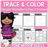 Trace and Color Valentine's Day 2 Picture Scenes Fine Moto