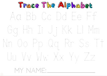 Trace and Color the Alphabet by My Little ESL Library | TPT