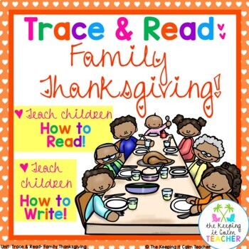 Preview of Trace and Read: Family Thanksgiving!