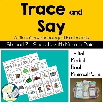 Preview of Sh Zh Trace and Say Artic Phono Flashcards Palatal Fronting with Minimal Pairs