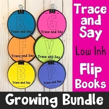 Preview of Articulation Trace and Say Flip Book Bundle