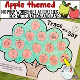 Trace and Say Worksheets: Apple Themed Activity for Speech