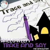 Trace and Say Worksheets: Halloween Themed Activity for Sp