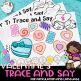 Valentine's Day Speech Therapy Activity: Trace and Say Worksheets